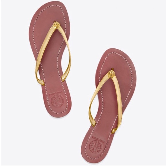 Tory Burch Shoes - Tory Burch Flip Flop Terra Gold Leather Thong